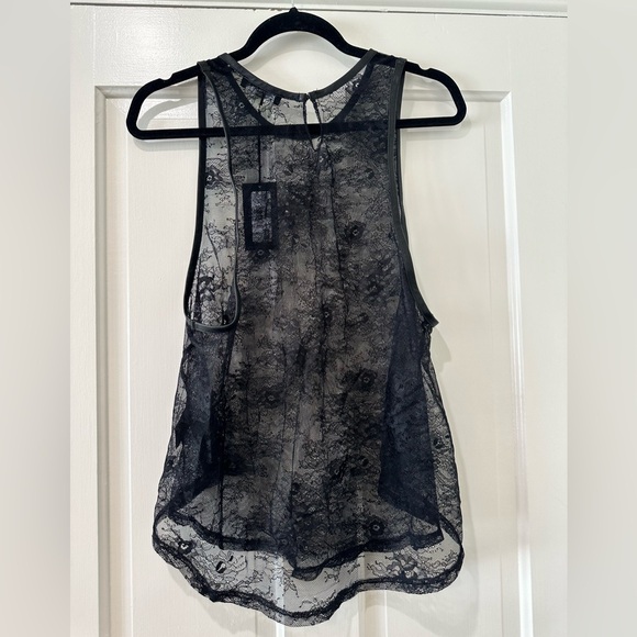David Lerner black all over lace Racerback tank top blouse nwt - Picture 9 of 11